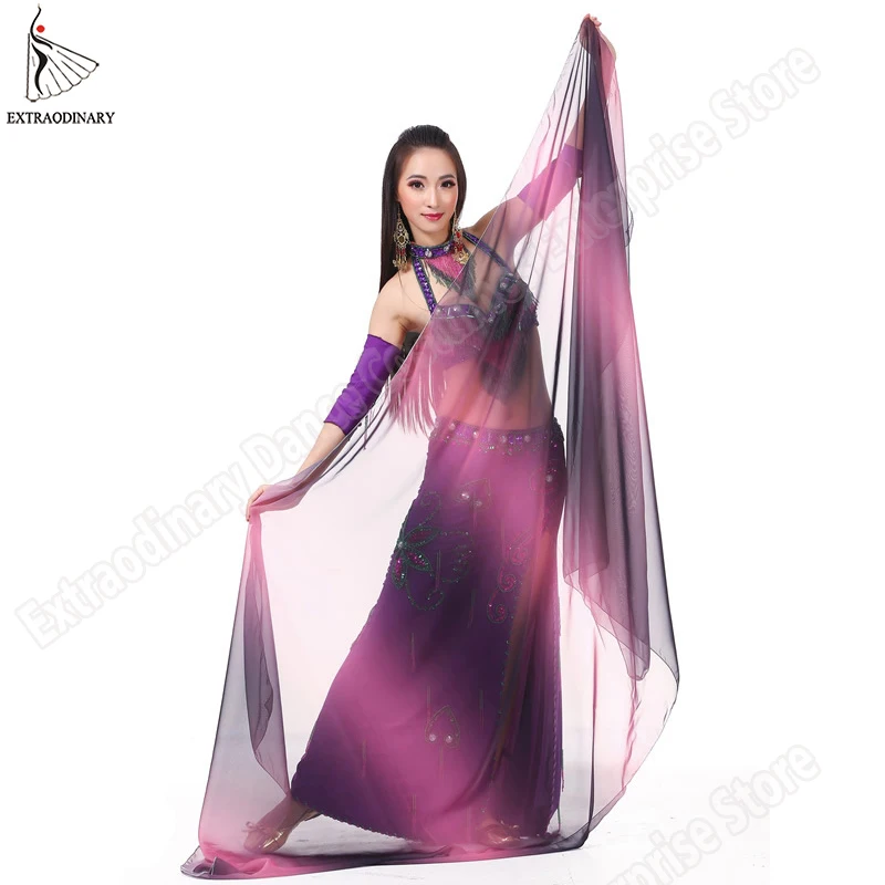 

Women Belly Dance Veil Silk Light Scarf Rainbow Belly Dancing Silk Scarves Scarf Performance Shawl 250x120cm 24 Colour