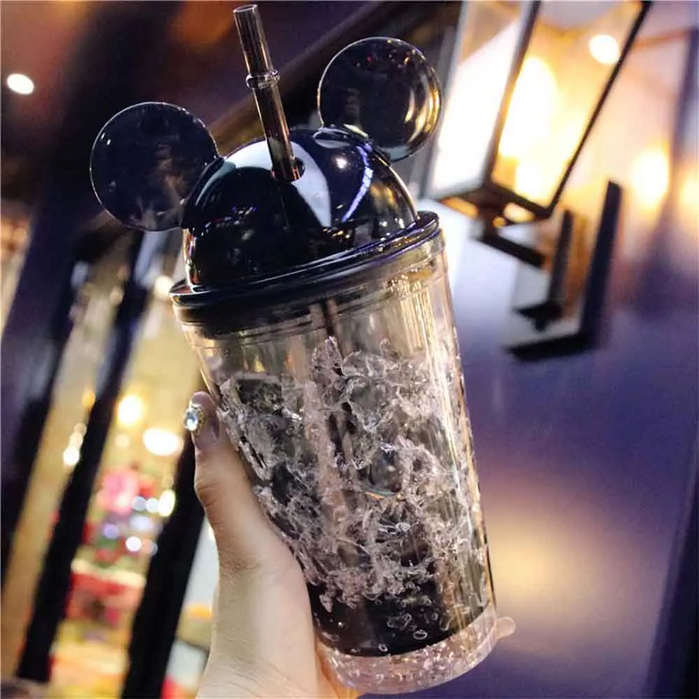 Летняя двухслойная соломенная чашка для здорового хладагента пластиковая