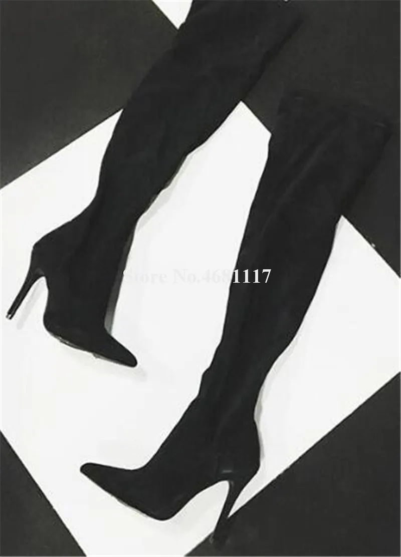 Лидирующий бренд женские модные замшевые сапоги на тонком каблуке-шпильке с