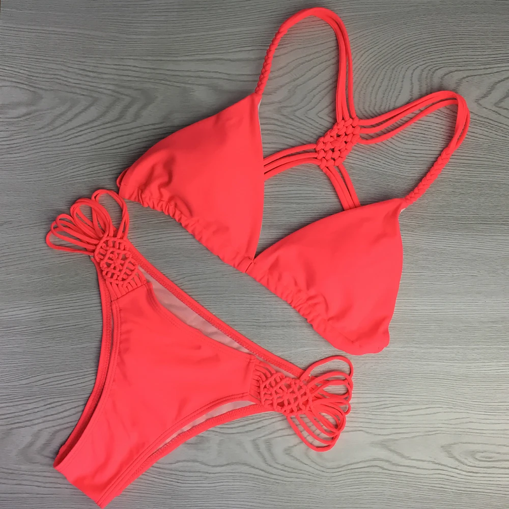 MisShow пикантные Cross Back сплошные бикини 2019 Для женщин Push Up купальный костюм с