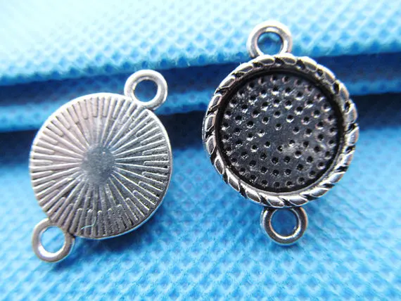 100 шт. античная серебряная/бронзовая Поворотная основа для рамки Очаровательная