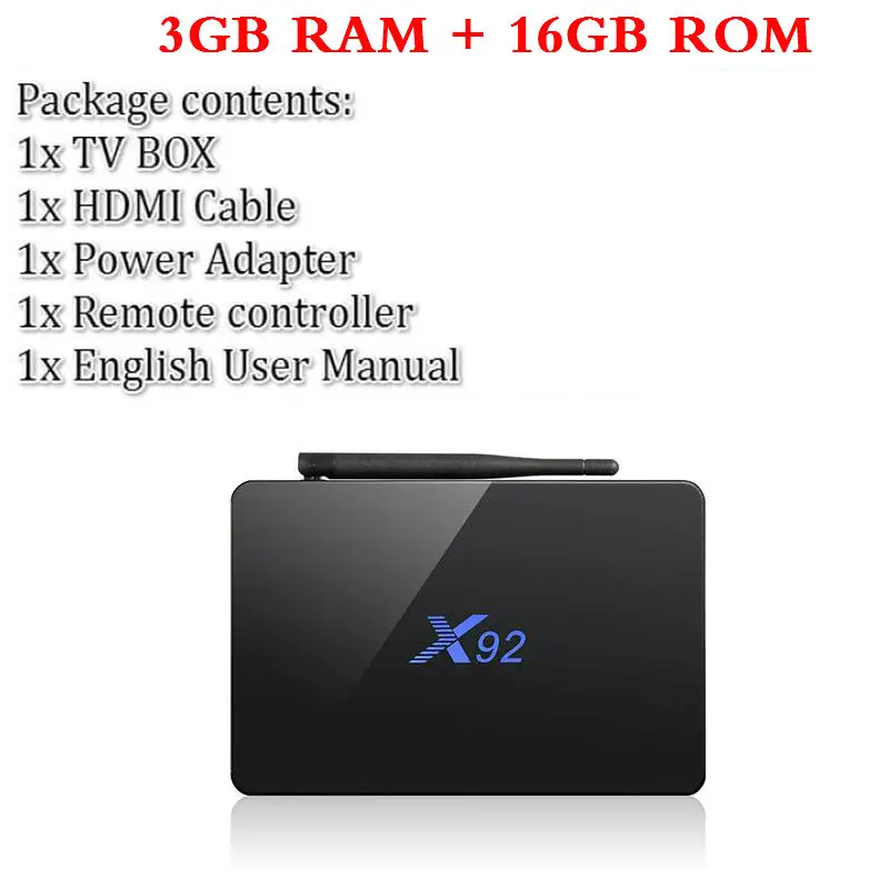 2G/3g 16 Гб/32 ГБ Смарт ТВ приставка X92 Amlogic S912 Android 7,1 ТВ приставка 4K медиаплеер OctaCore KD плеер 5G Wifi X92 приставка - Цвет: 3G16G