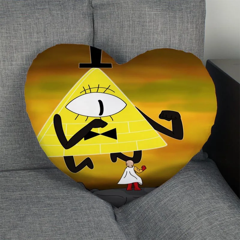 Pillow Case Наволочка на молнии в форме сердца с изображением Гравити Фолз, Наволочка на заказ, наволочка без сердечника, размер 41x36 см, 47x42 см - Цвет: Pillow Case