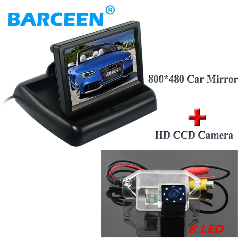 

800*480 resolution +4.3" screen +8 led ccd image lens+170 degree car parking camera with car monitor for Mitsubishi lancer