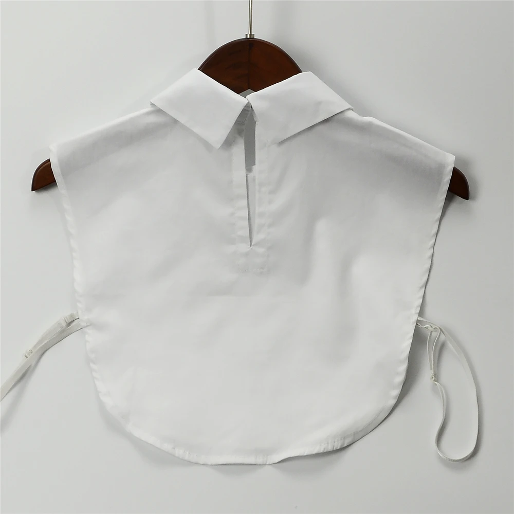 Женский белый хлопок воротник рубашки геометрический дизайн бабочки съемные