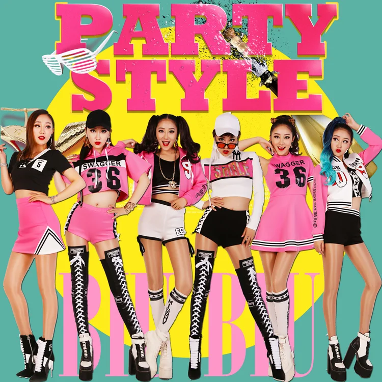 2018 new Summer women's suit Tidal Brand Fashion street personality Sexy pink Party stage hip-hop singer costumes |