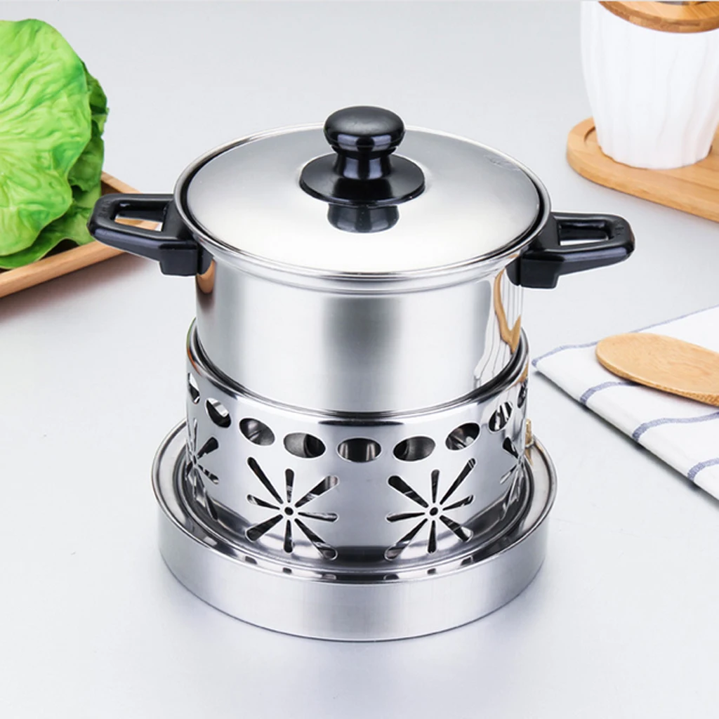 Нержавеющая сталь Shabu Толстая кухонная посуда горячий горшок с спиртовой