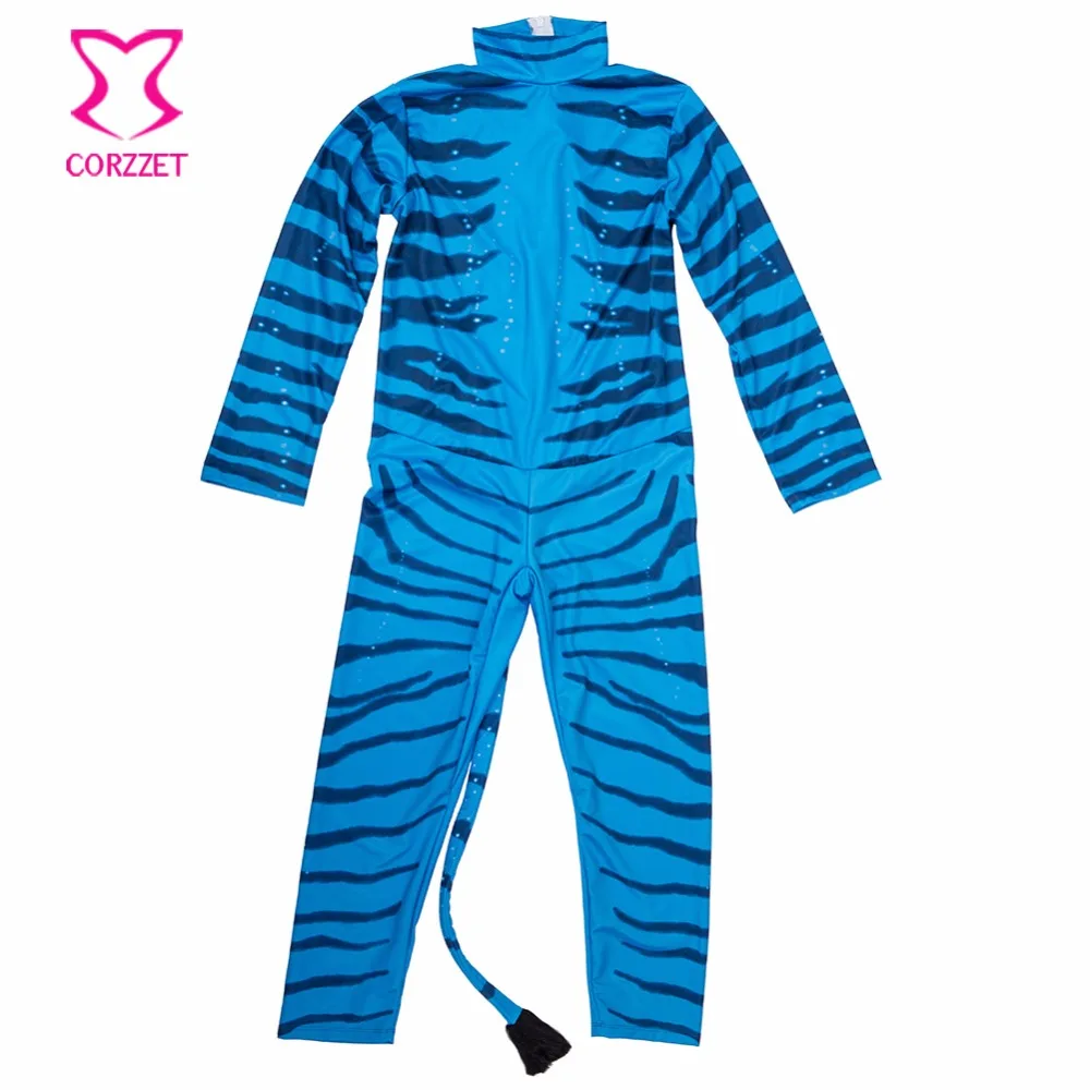Женский хлопковый костюм с длинным рукавом хвостом|costume blue|catsuit bluecatsuit men |