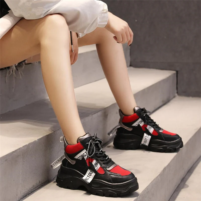 Женские кожаные кроссовки на толстой подошве для прогулок 2020|Женские и кеды| |