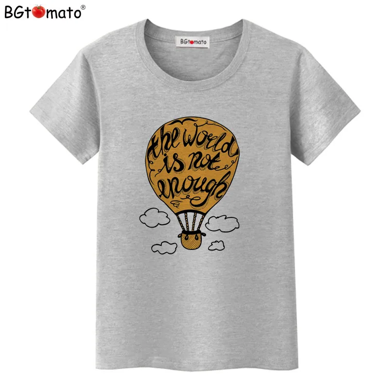 

bgtomato New Harajuku Hot Air Balloon Print Tees Short Sleeve T-shirt Women t shirt Summer Cartoon t-shirt Women Tops Causal