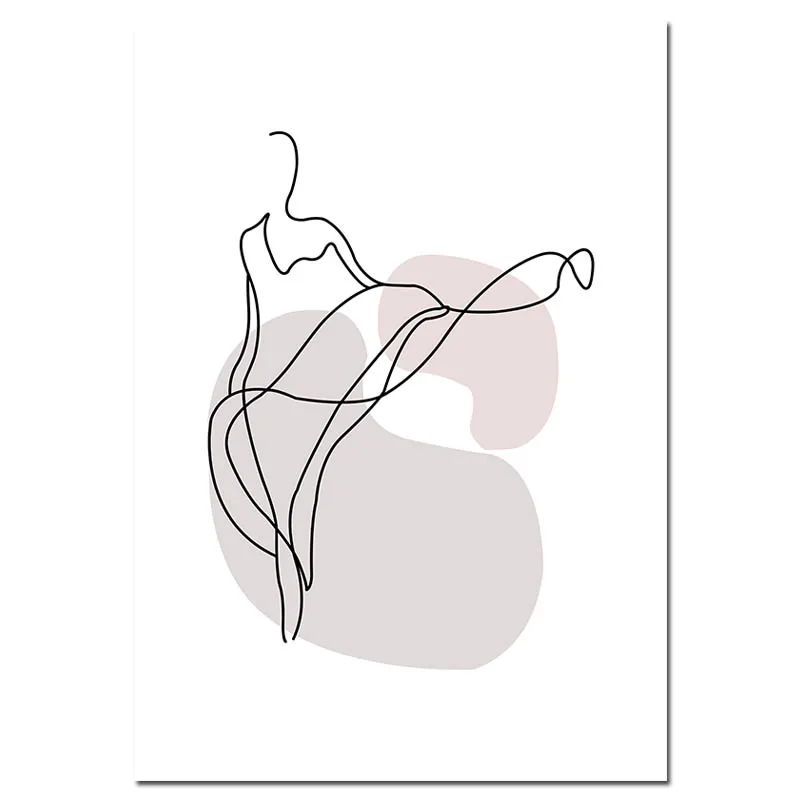 Picture 3 Линия рисования холст в скандинавском стиле плакат абстрактная форма настенное Искусство Печать декоративная картина живопись современное украшение для гостиной - Цвет: Picture 3