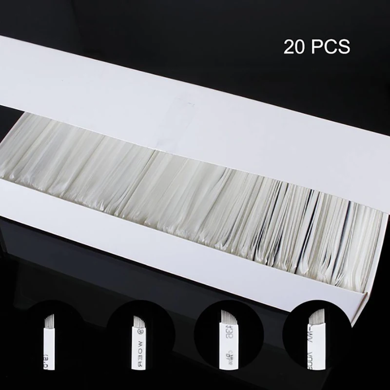 

100 pcs Laminas Para Tebori 12 Flex Microblading 14 pins Agulhas Eyebrow Blades Semi Permanent Makeup Tool for Tattoo Supply