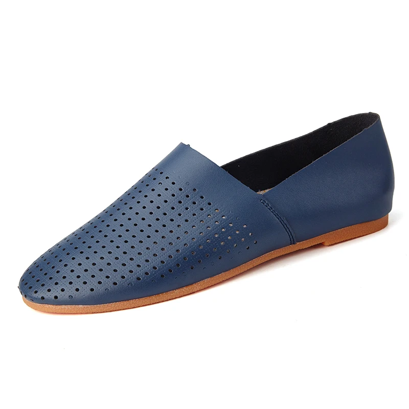 Blue Perforated Valstone/Мужские дышащие мягкие мокасины; повседневная обувь из микрофибры; лоферы из дышащей кожи без шнуровки; светильник на плоской подошве; 12 цветов - Цвет: Blue Perforated