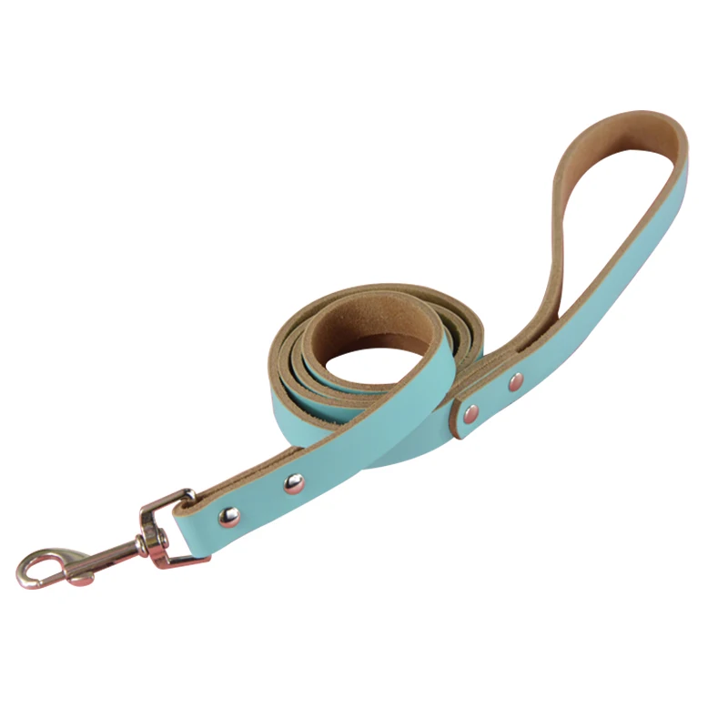 Высококачественный поводок из натуральной воловьей кожи для собак свинцовый