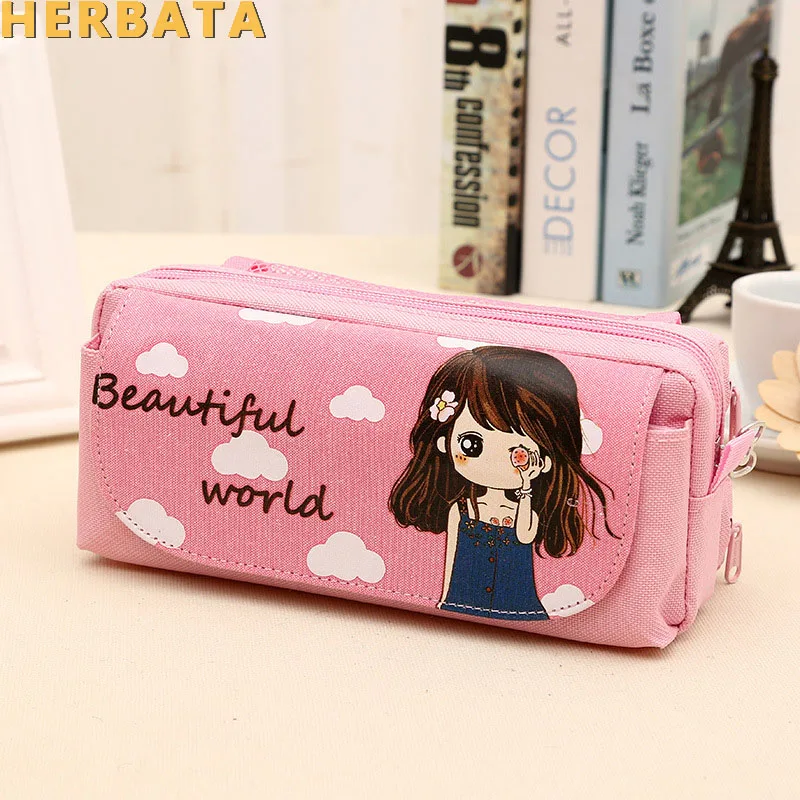 Многофункциональный холщовый чехол для карандашей большой емкости с