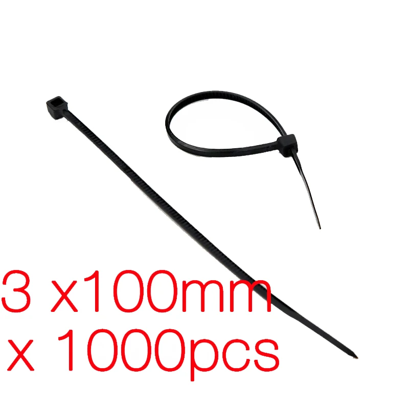 1000 шт. черная пластиковая застежка молния для кабеля 100 мм x 1 8 модели RC DIY и Hobby toyes
