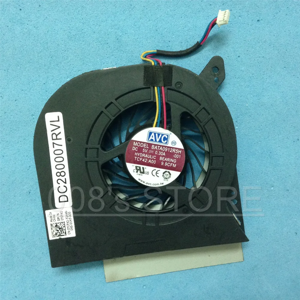 Ноутбук Процессор охлаждающий вентилятор Cooler для DELL Latitude E6410 E6510 BATA0912R5H 0.3A CN 0TCF42