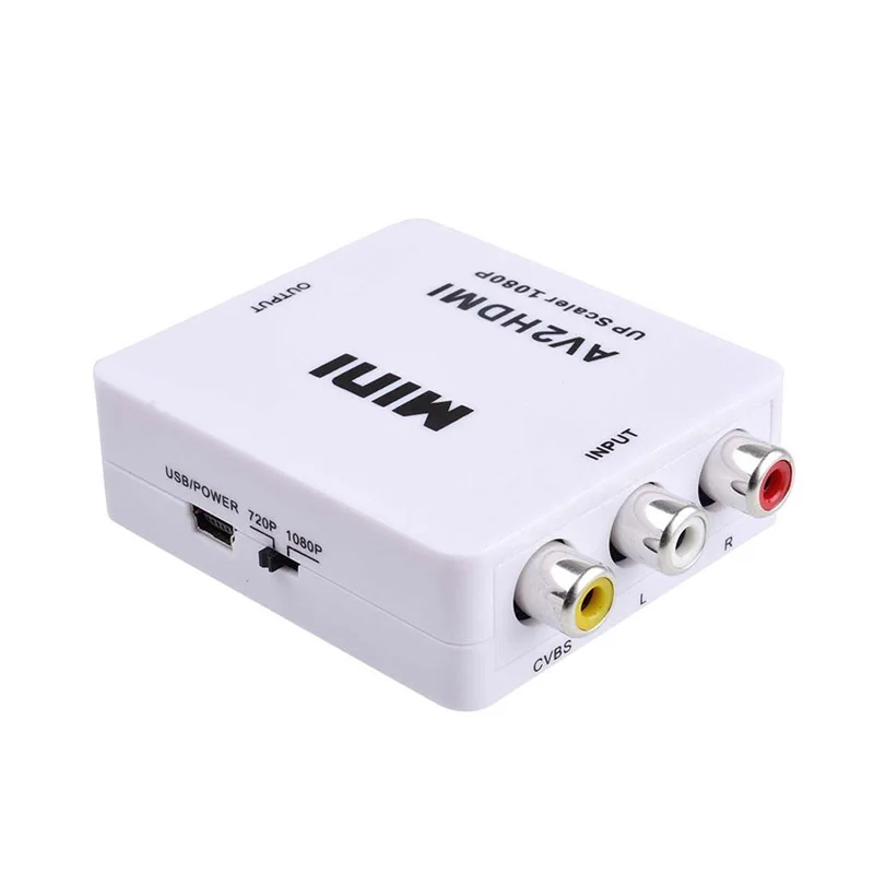 Мини преобразователь AV в HDMI адаптер AV2HDMI RCA CVBS к для HD TV DVD JR сделки|Компьютерные