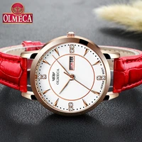 olmeca brand luxury womens watches rhinestone relogio feminino simple wrist watch water resistant leather band drop shipping