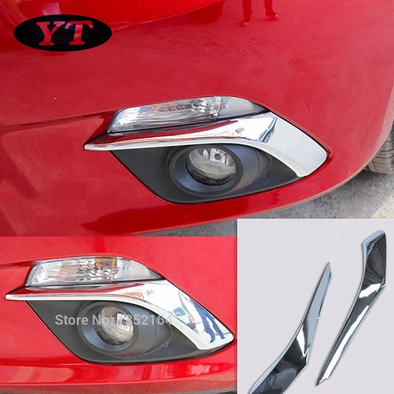 Авто передняя противотуманная фара крышка Держатель фары для mazda 3, abs хром, авто аксессуары,. 2 шт