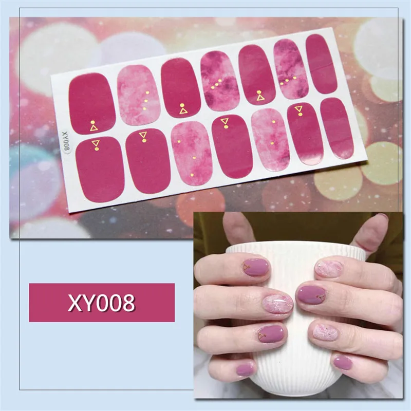 XY008 50 шт. полностью покрытые наклейки для ногтей смешанные Луна солнце Звезда Дизайн Наклейки Советы Обертывания DIY Дизайн ногтей украшения Маникюр косметический аксессуар - Цвет: XY008