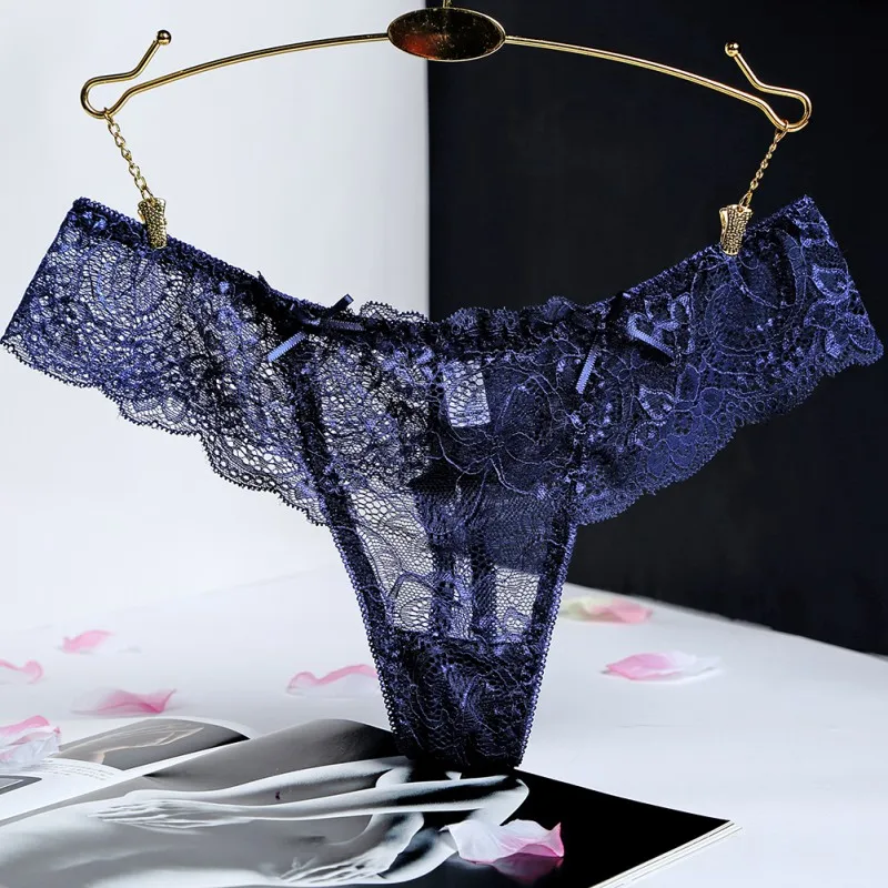 Кружевные Прозрачные стринги нижнее белье женские ажурные трусы для женщин