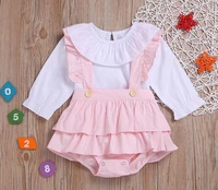 2pcsset baby doll white long sleeve clothes suit for 55 58cm reborn baby girl doll accessories best gifts wholesale 3 colors