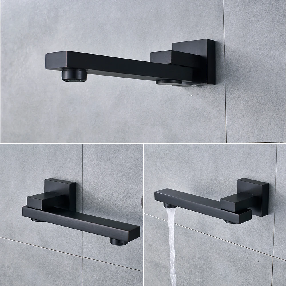 

LED Light Shower Faucet Wall Mounted Black Bronze Rainfall Shower Column Brass Rain Shower Head Embedded Box Control Valve