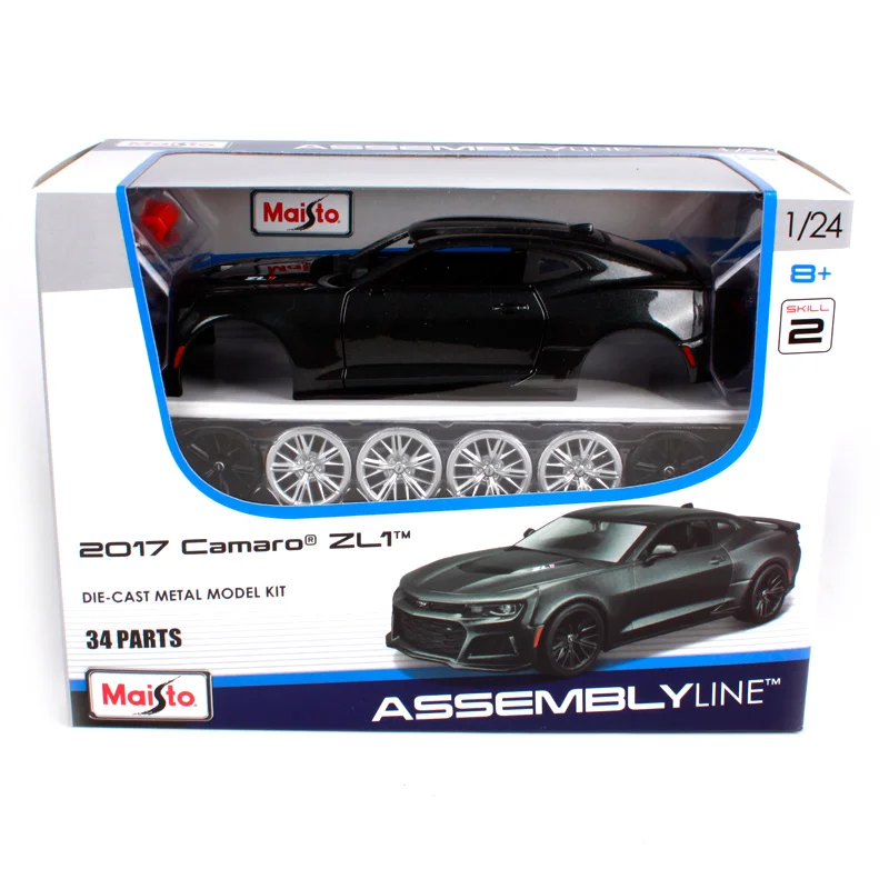 Maisto 1:24 2017 camaro zl 1 сборка серого автомобиля литье под давлением 203*83*56 мм 34 детали