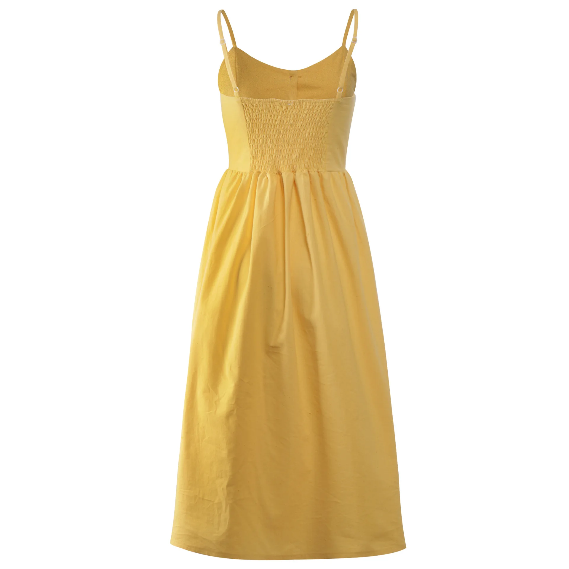 

Casual Sleeveless V Neck Red Sundress Boho Solid Color Cotton Dress Women Midi Dress Female Beach A-line Dress Vestidos 2019