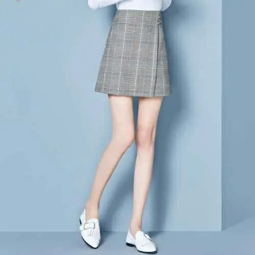 students skirt 2 Летняя одежда для девочек, шикарные мини-юбки для студентов, стильные трапециевидные юбки для девочек, клетчатые тонкие юбки в Корейском стиле для детей 16-20 лет - Цвет: students skirt 2