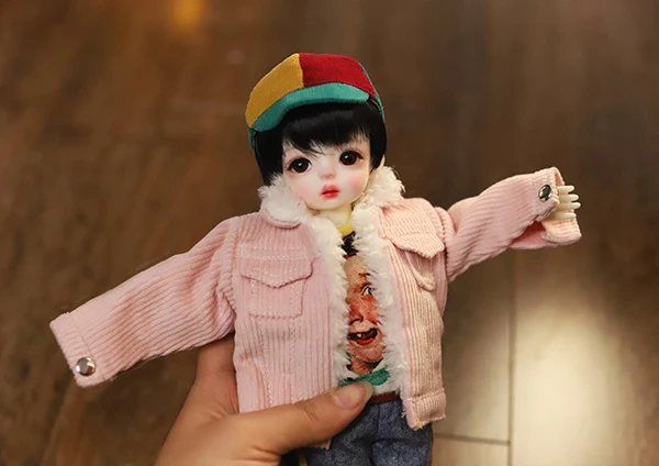 Кукольное пальто теплая пушистая хлопковая стеганая куртка для 1/6 1/4 BJD YOSD MSD кукла аксессуары для кукольной одежды розовое пальто желтый цвет - Цвет: Розовый