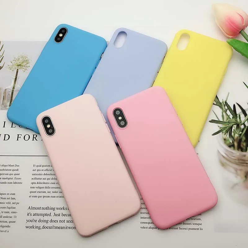 Матовый мягкий чехол из ТПУ карамельных цветов для iPhone 8 7 Plus 6 6s 5 дюймов