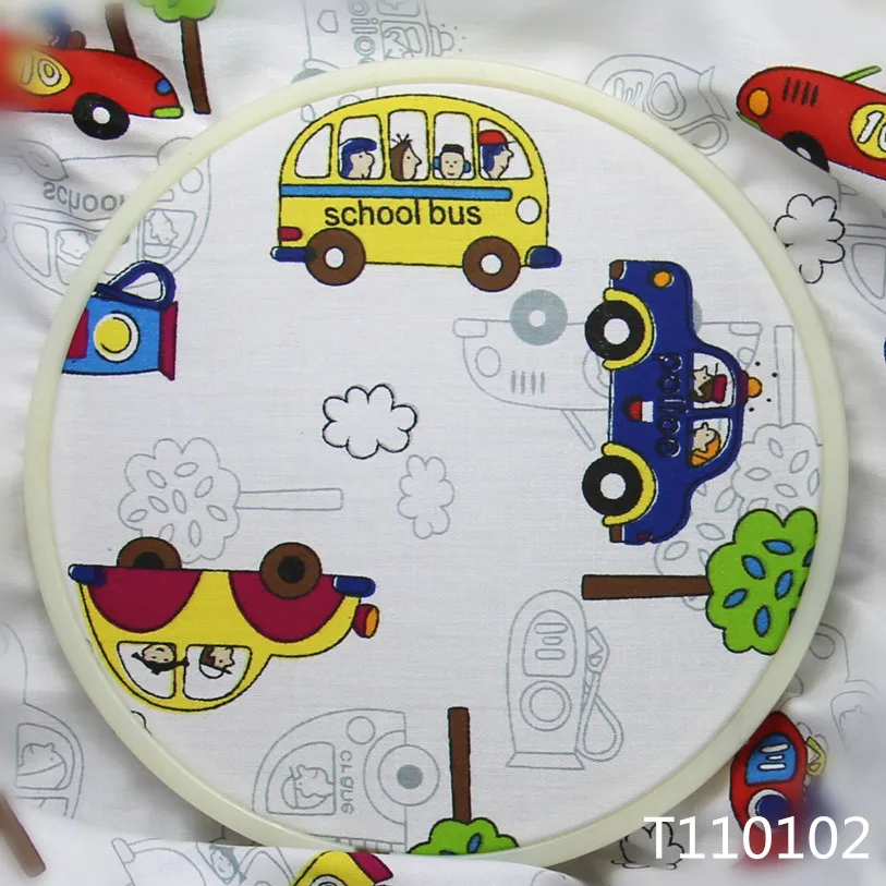 100% хлопковая ткань для штор с принтом автомобиля и автобуса из мультфильма