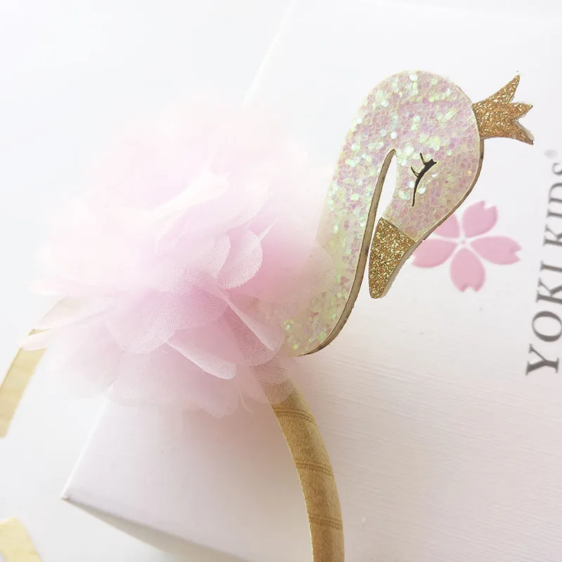 1 PCS New Cute Cartoon Swan Kids Hair Hoop Boutique Baby Hairbands Princess Headwear Girls Hair Accessories Children Headbands