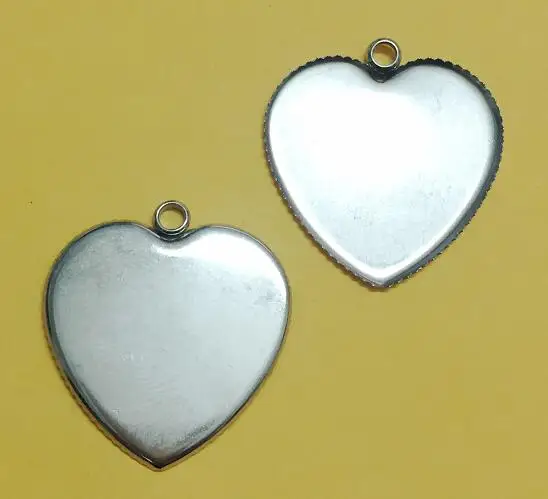 20 шт кулон из нержавеющей стали пустые ювелирные изделия с зубьями в форме сердца