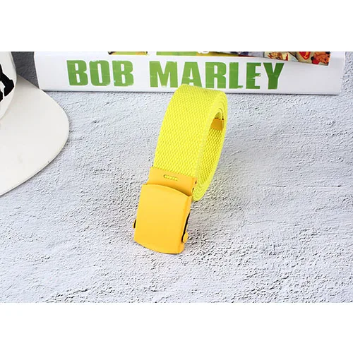 Light yellowH Нейлоновый холщовый ремень мужской s Модный дикая пряжка мужской женский студенческий ремень высокого качества 120 см - Цвет: Light yellowH
