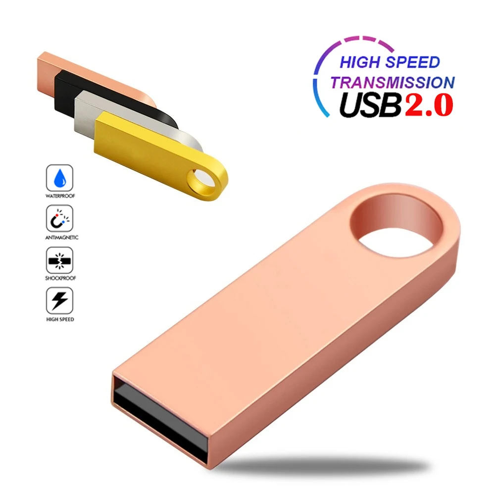 USB флеш накопитель Флешка металлический Серебряный U диск 32 Гб 64 128 ГБ 16 8