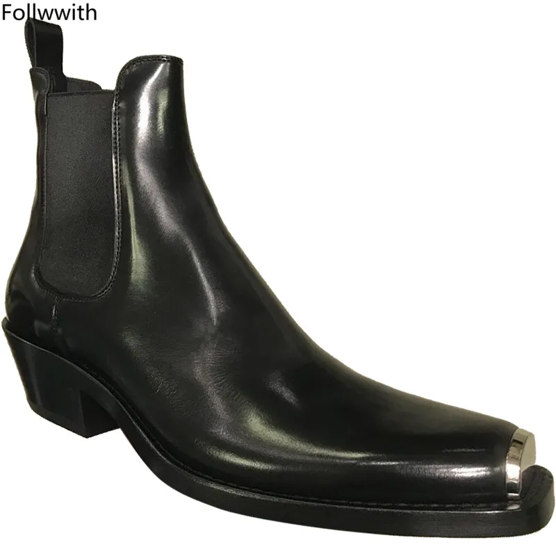 Уличная мода; женские туфли с квадратным носком; Новые ботильоны; zapatos mujer; дизайнерская женская обувь из натуральной кожи черного цвета - Цвет: as pic
