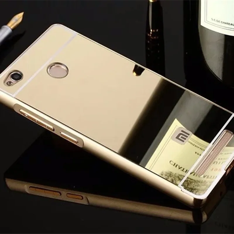 2016 Зеркало задняя крышка чехол для Xiaomi Redmi 3 s роскошное зеркало Защитная оболочка
