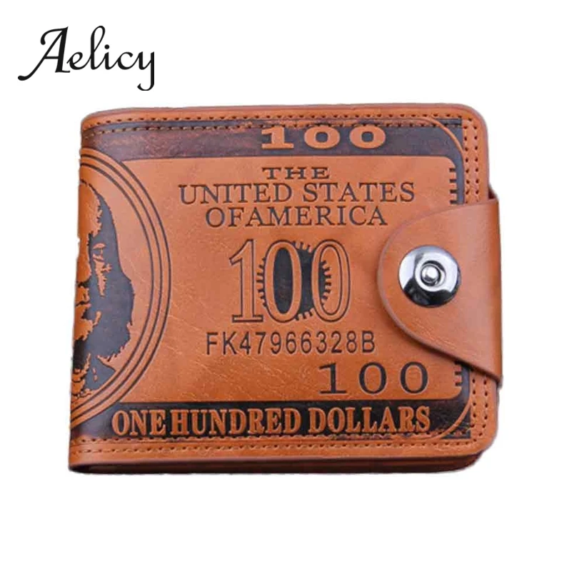 Aelicy Мужской Ретро Роскошный короткий кошелек для долларов США кожаный бумажник