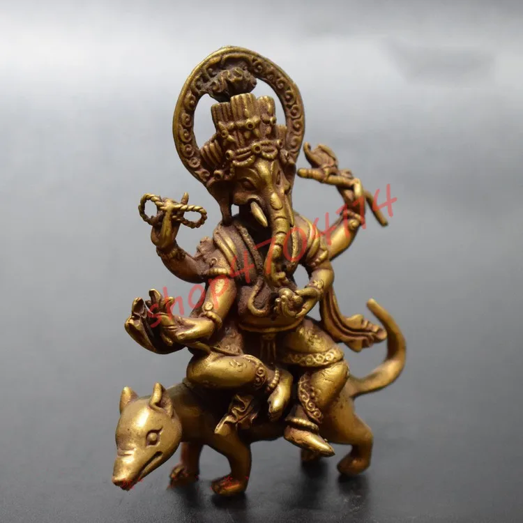 

Твердая Чистая медь, непальский слон ствол Бог богатства небольшие украшения, ремесла, украшения, коллекции