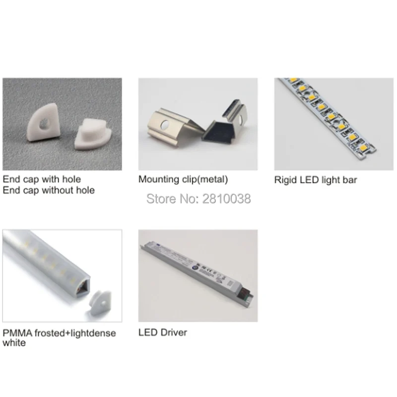 Комплекты/партия V образные светодиодные уголки из алюминиевого профиля 20 х1 м