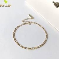 flyleaf simple 18k gold light luxury chain real 925 sterling silver bracelets for women fashion fine jewelry bracelets bangles