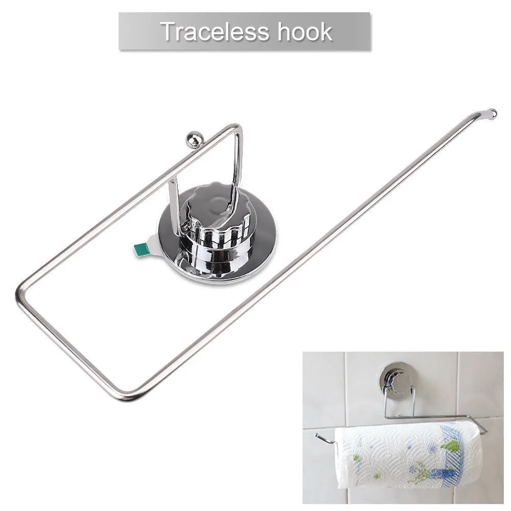 Bathroom Towel rack Stainless Steel Long Roll Paper Suction Cup Rack Wall Mounted Holder Accessories | Дом и сад