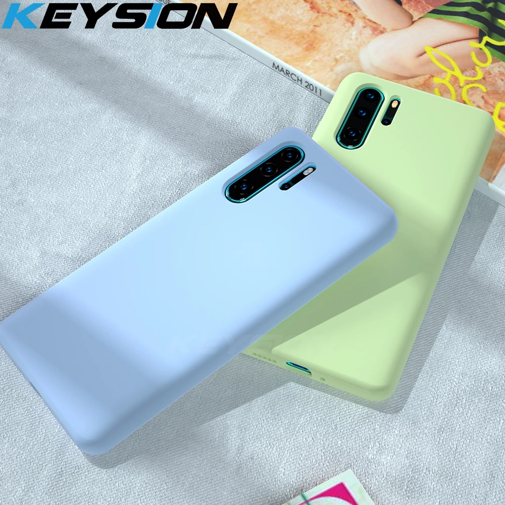 KEYSION роскошный жидкий силиконовый чехол для Huawei P30 Pro Lite Mate 20 мягкий ТПУ