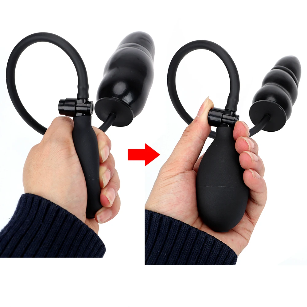 Надувная Анальная пробка массажер для заднего двора расширяемая Анальный