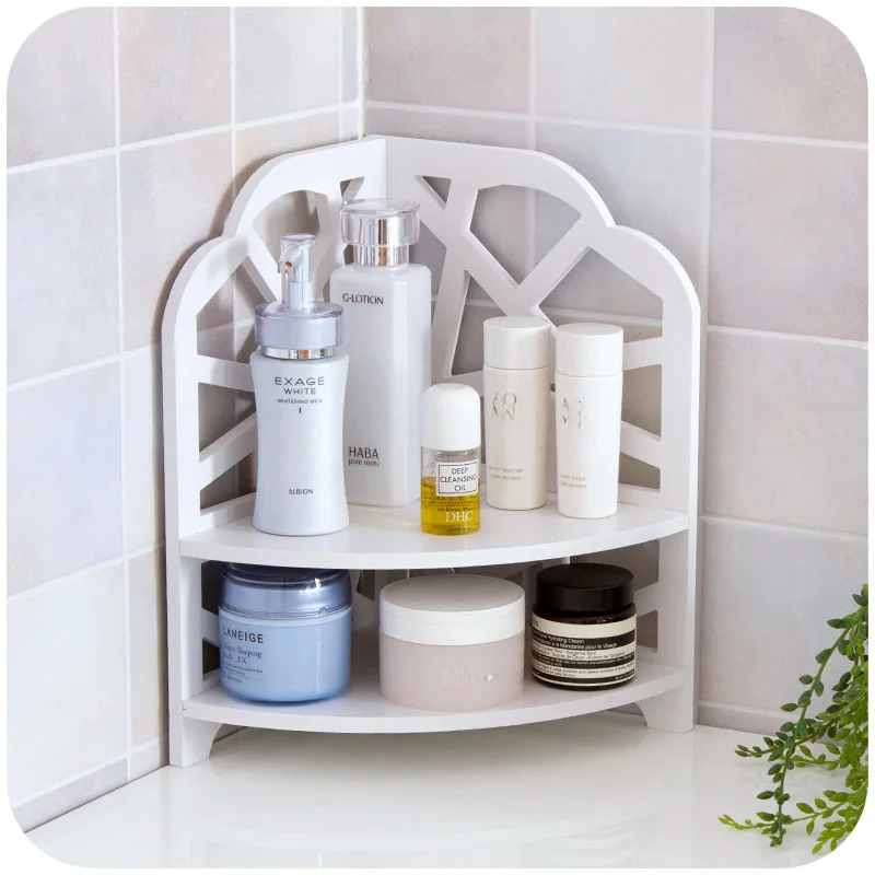Деревянная 2 ярусная настенная полка для душа Держатель шампуня угловая вешалка