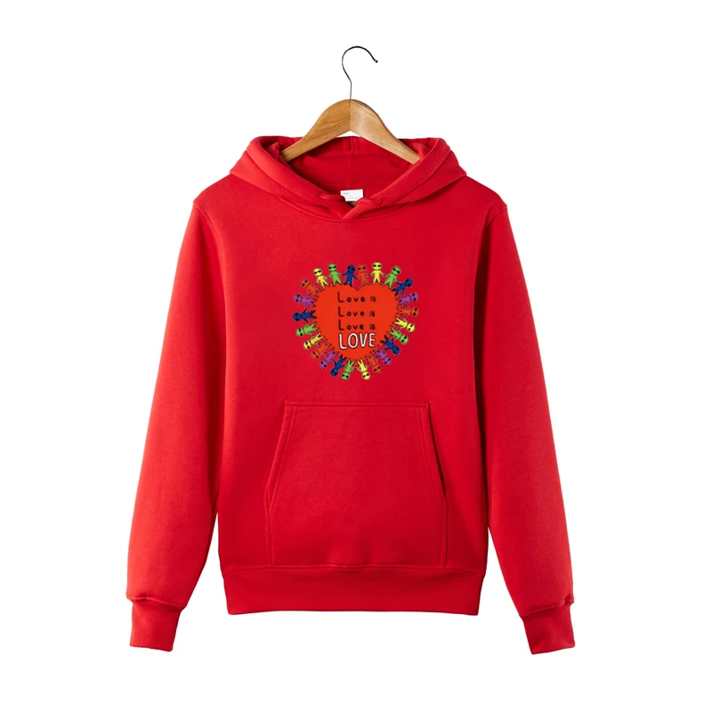 

Love Hooded Sweatershirt Love is Love One By One Hoodie Pullover