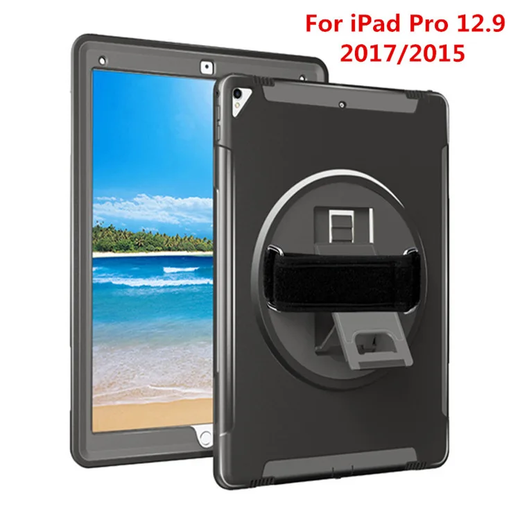 Black NTSPACE планшет ремешок чехол для Apple iPad Pro 12,9 дюймов ударопрочный чехол для телефона держатель чехол противоударный бронированный чехол - Цвет: Black